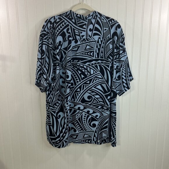 Hawaiian Reserve Collection Men XL Blue Button Up Short Sleeves Shirt - Picture 3 of 8